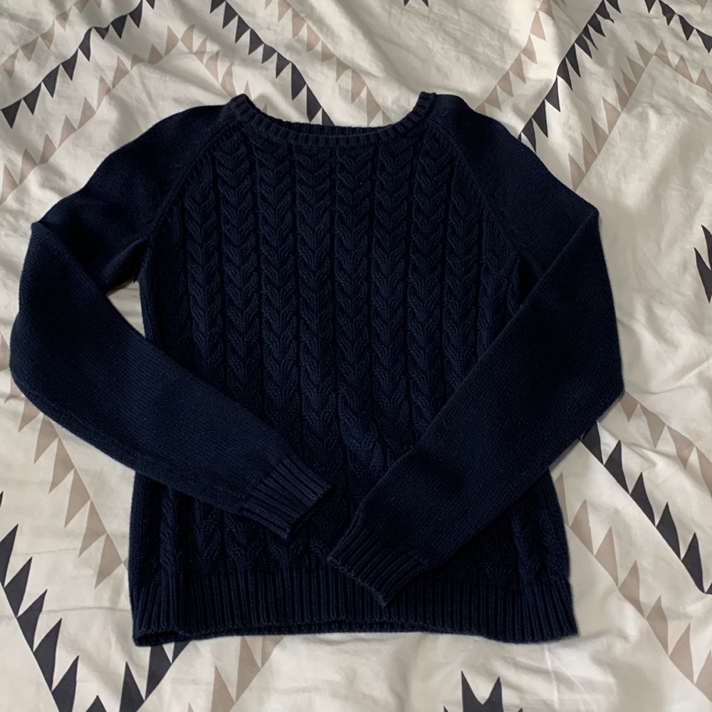 Navy cable knit sweater